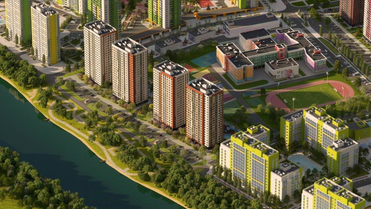 Продаю трехкомнатную квартиру 71,5м² наб. Кустаревская, 25, Уфа,  Башкортостан респ., Дема жилой район, Экогород Яркий микрорайон - база  ЦИАН, объявление 302916065