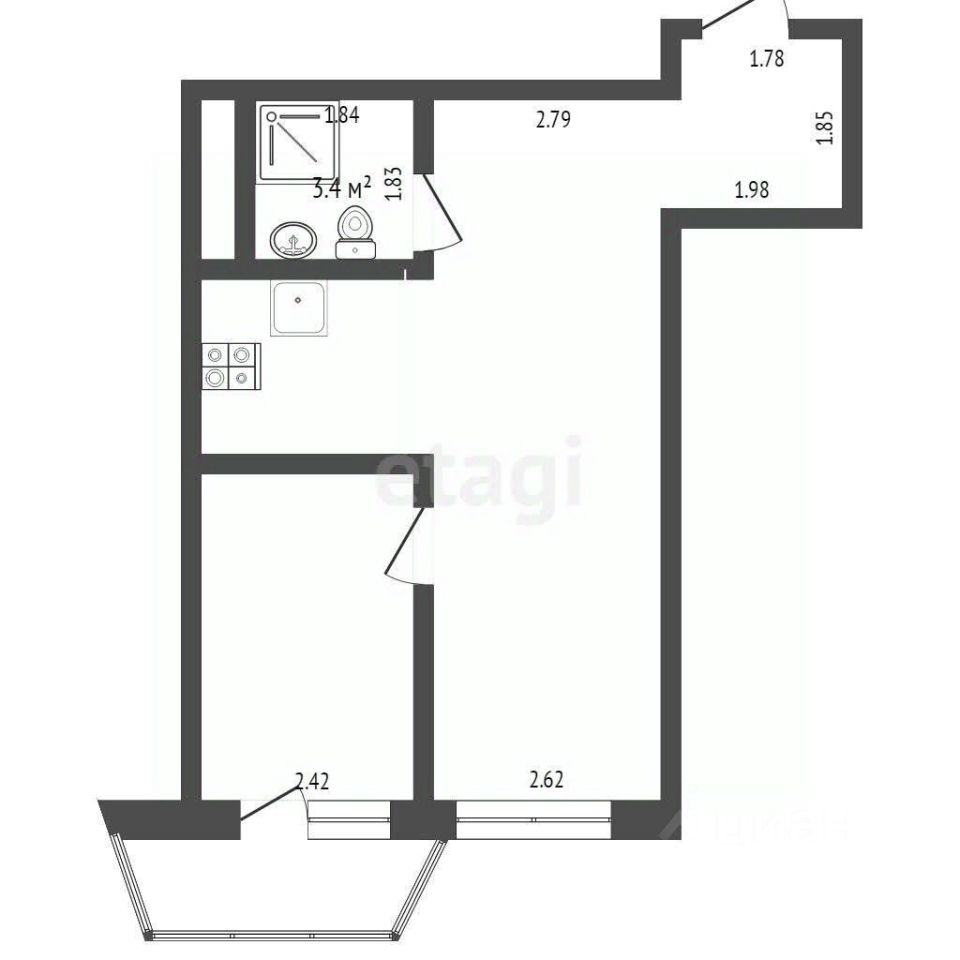 Продажа однокомнатной квартиры 40,7м² ул. Жасминовая, 8, Апрелевка,  Московская область, Наро-Фоминский городской округ, м. Апрелевка - база  ЦИАН, объявление 302974486