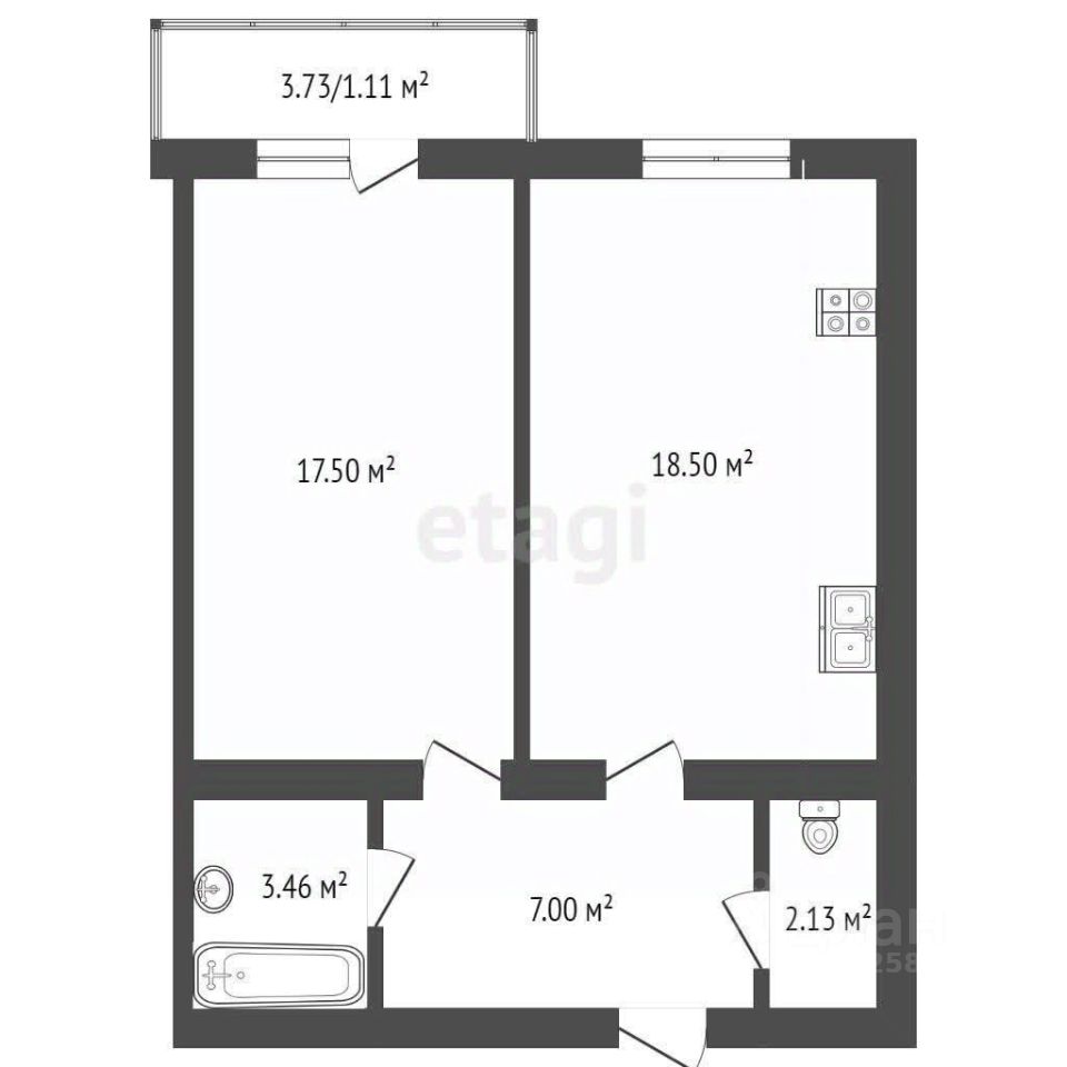 Продажа однокомнатной квартиры 49,7м² ул. Космонавта Беляева, 3, Вологда,  Вологодская область - база ЦИАН, объявление 303000913