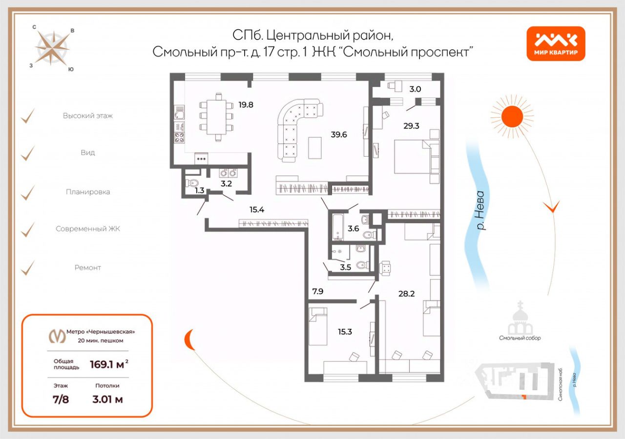 Купить 4-комнатную квартиру в ЖК Смольный проспект в Санкт-Петербурге от  застройщика, официальный сайт жилого комплекса Смольный проспект, цены на  квартиры, планировки. Найдено 4 объявления.