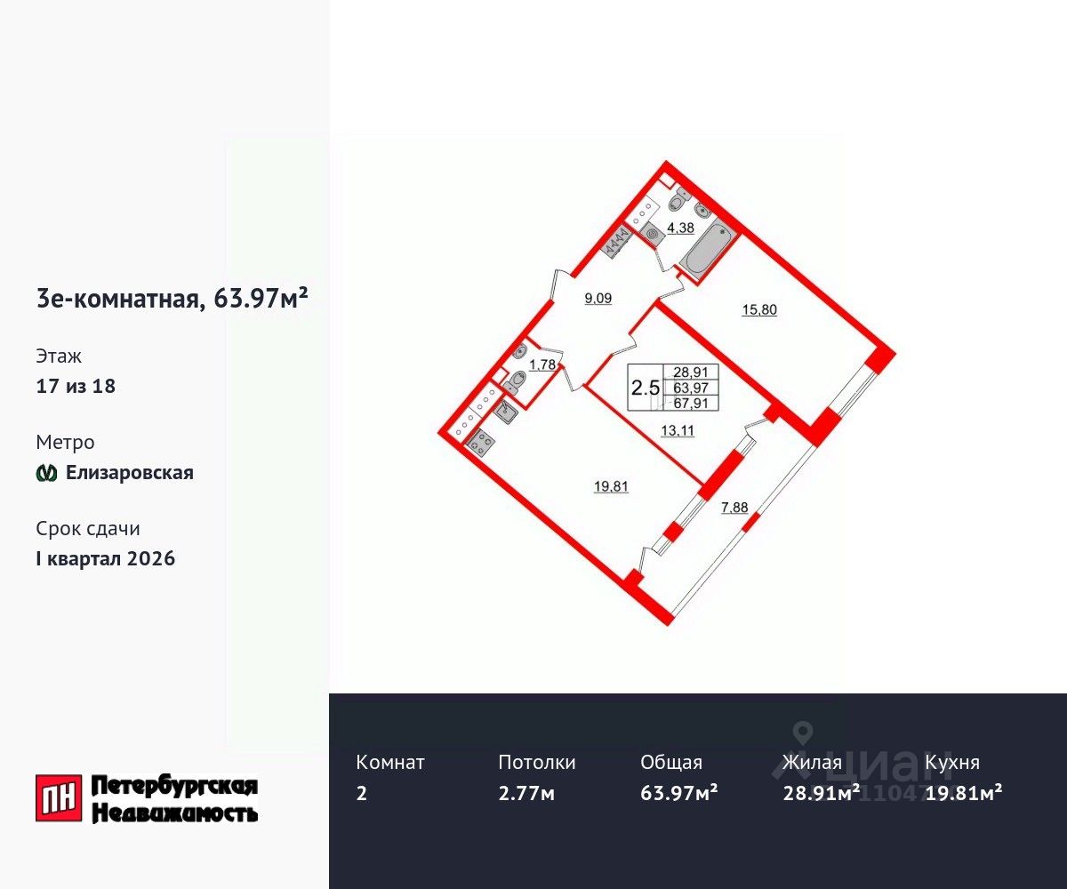 Купить 2-комнатную квартиру в новостройках рядом с метро Проспект  Большевиков, цена на официальном сайте от застройщика, продажа 2-комнатных  квартир в новом доме. Найдено 1 260 объявлений.