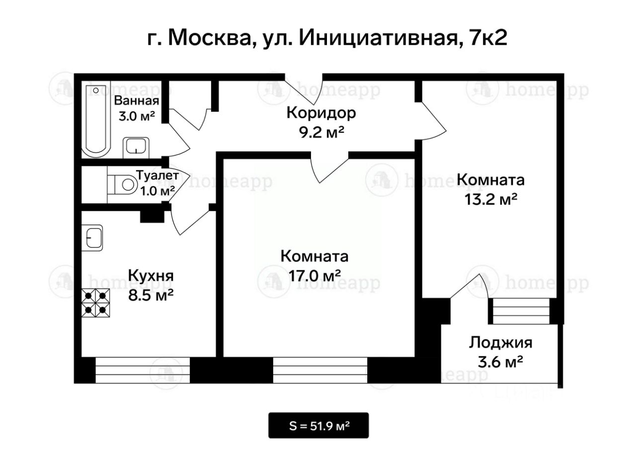 Купить 2-комнатную квартиру на улице Инициативная в Москве, продажа  двухкомнатных квартир во вторичке и первичке на Циан. Найдено 12 объявлений