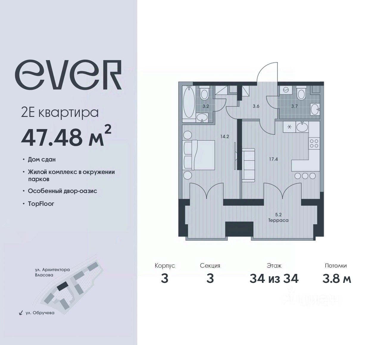 Купить 2-комнатную квартиру на улице Архитектора Власова в Москве, продажа  двухкомнатных квартир во вторичке и первичке на Циан. Найдено 61 объявление