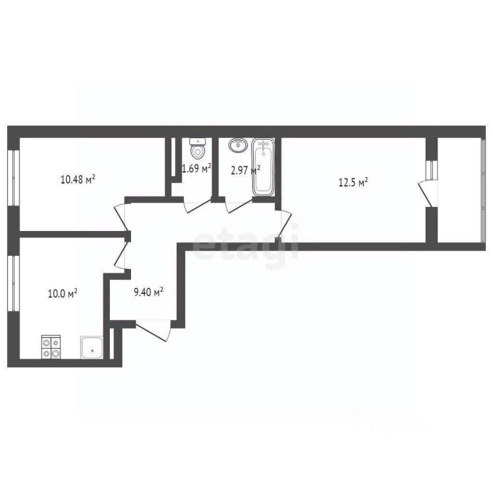 Продаю двухкомнатную квартиру 49м² ш. Рязановское, 31к1, Москва,  Рязановское поселение, м. Силикатная - база ЦИАН, объявление 303131339