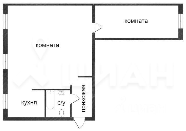 Планировка этой квартиры по данным Циан