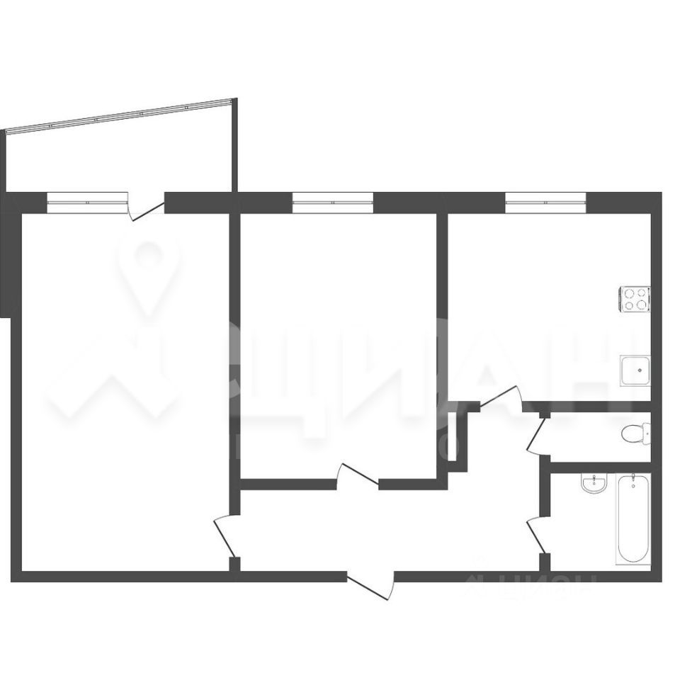 Продаю двухкомнатную квартиру 53,8м² ул. Карла Маркса, 88, Сарапул,  Удмуртская респ. - база ЦИАН, объявление 303233276