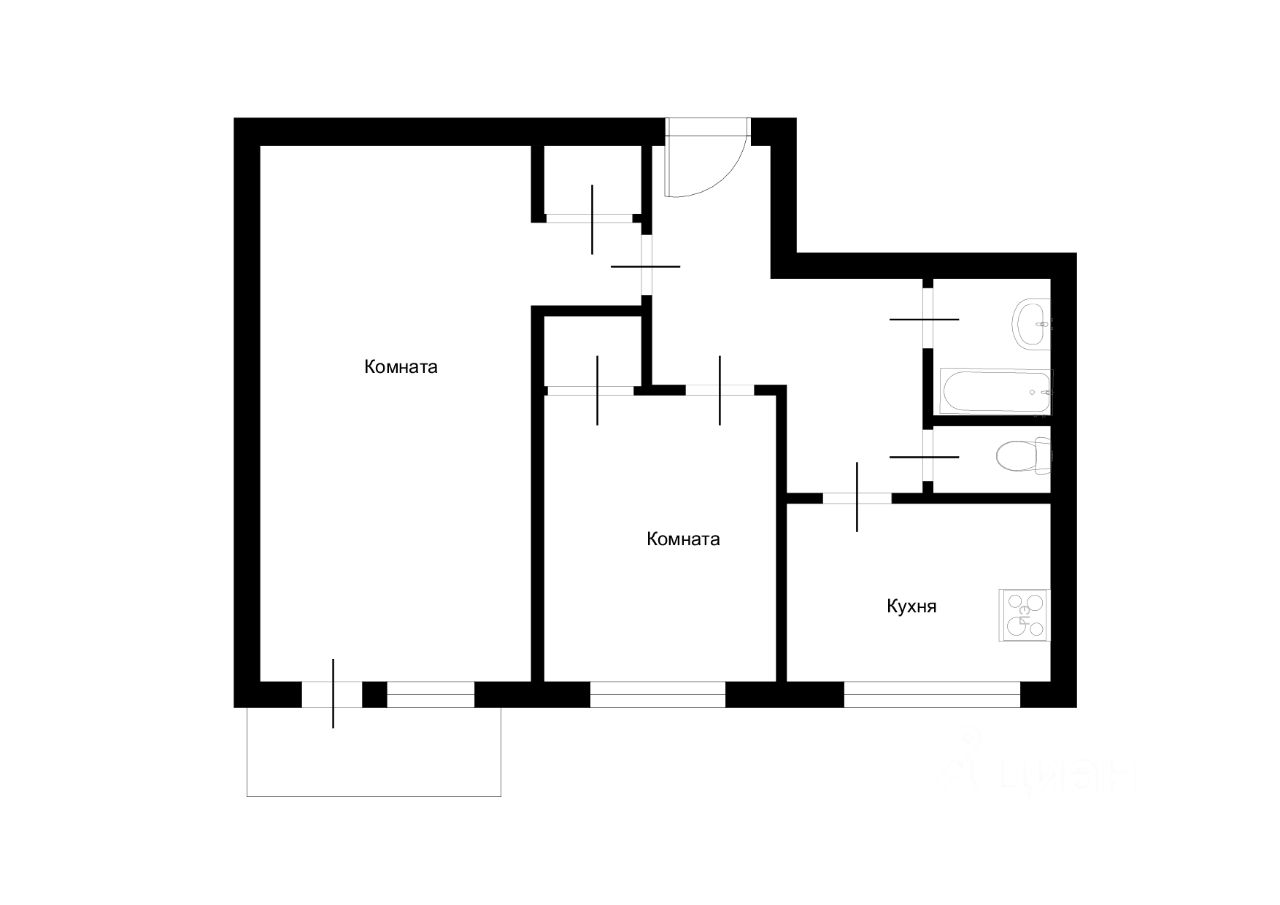 Сдам двухкомнатную квартиру 46,3м² ул. Пырьева, 7, Москва, м. Поклонная -  база ЦИАН, объявление 303248030