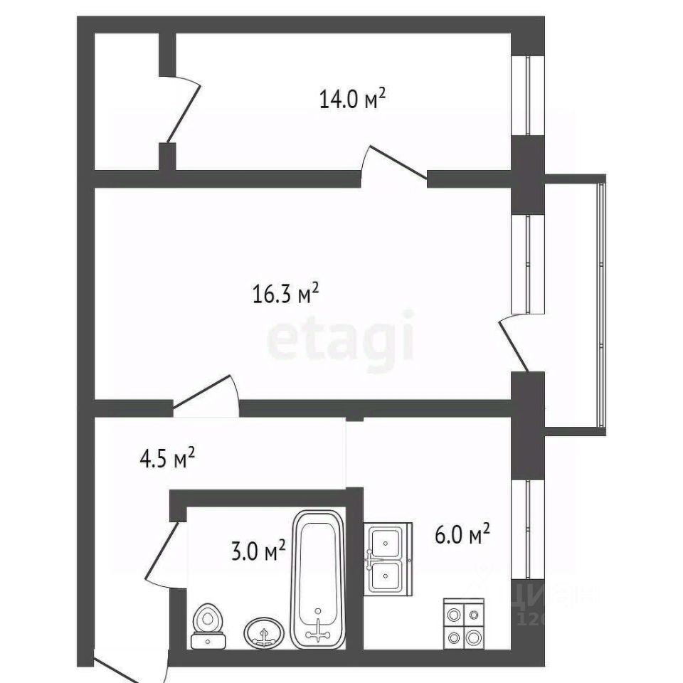 Купить двухкомнатную квартиру 43,3м² Федеративный просп., 41, Москва, м.  Новогиреево - база ЦИАН, объявление 303251856