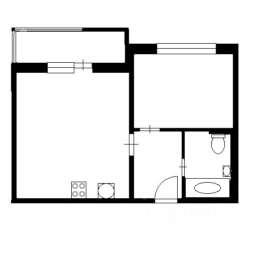 Планировка этой квартиры по данным Циан