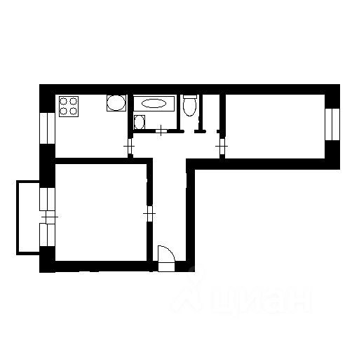 Планировка этой квартиры по данным Циан