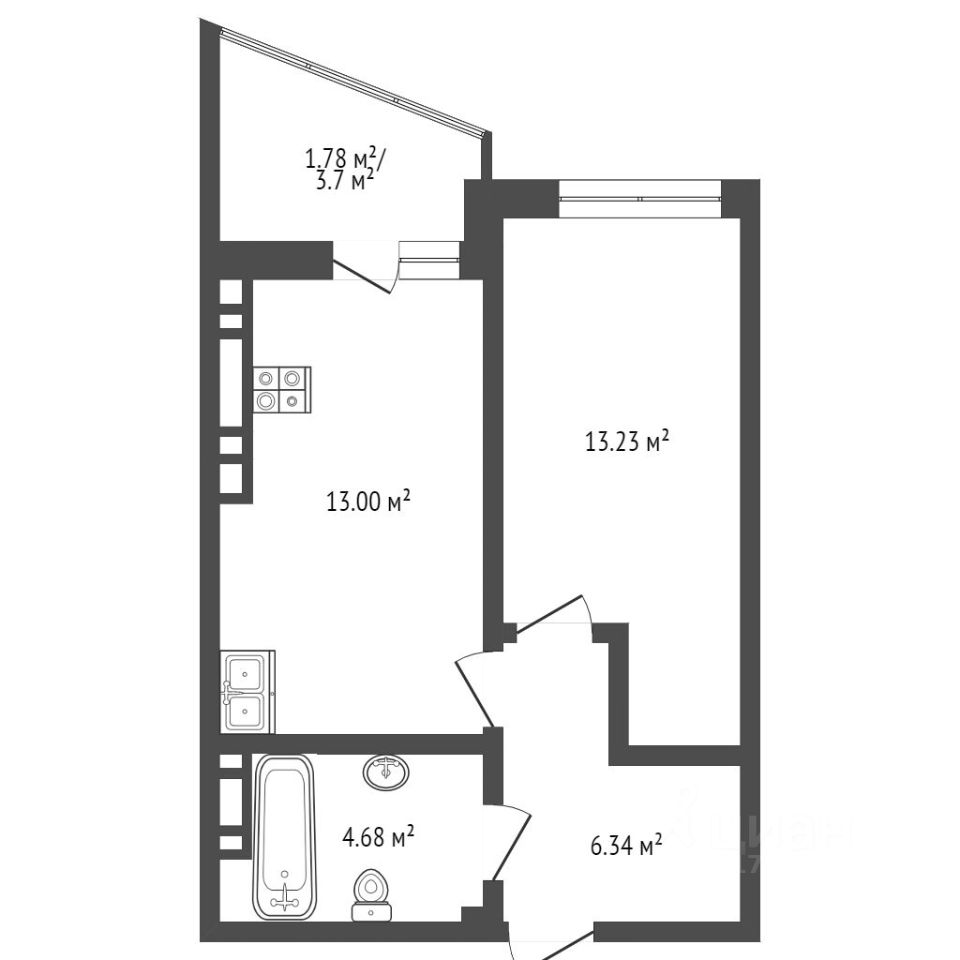 Купить однокомнатную квартиру 39,2м² Окружная ул., 4, Зеленоградск,  Калининградская область, Зеленоградский район - база ЦИАН, объявление  303307752