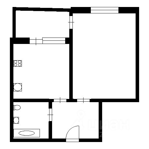 Планировка этой квартиры по данным Циан