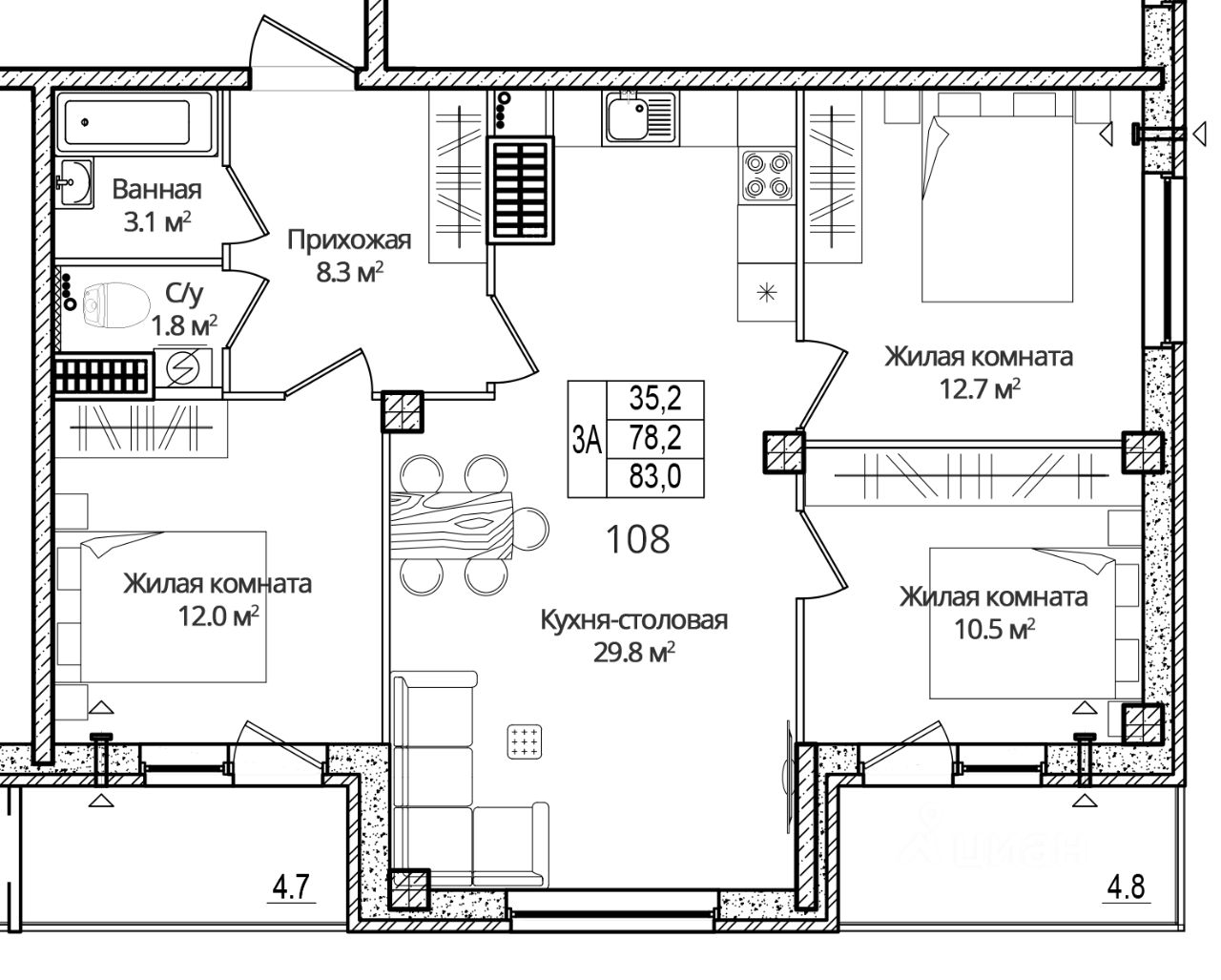 Купить 3-комнатную квартиру в волости Завеличенская Псковского района,  продажа трехкомнатных квартир во вторичке и первичке на Циан. Найдено 30  объявлений