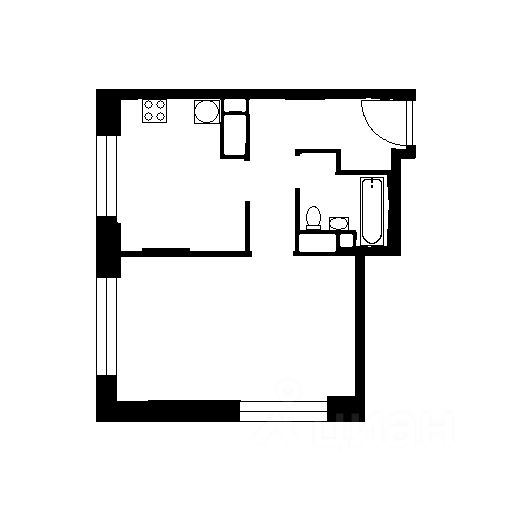 Планировка этой квартиры по данным Циан