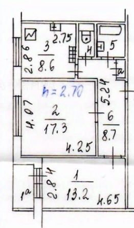 2-комн.кв., 53 м², этаж 14