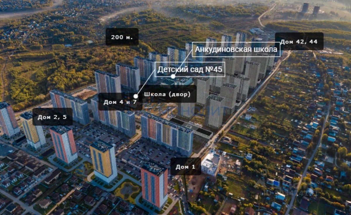 Продаю однокомнатную квартиру 34,7м² 50, Нижегородская область, Кстовский  муниципальный округ, Анкудиновка деревня, КМ Анкудиновский Парк жилой  комплекс, м. Горьковская - база ЦИАН, объявление 303474191