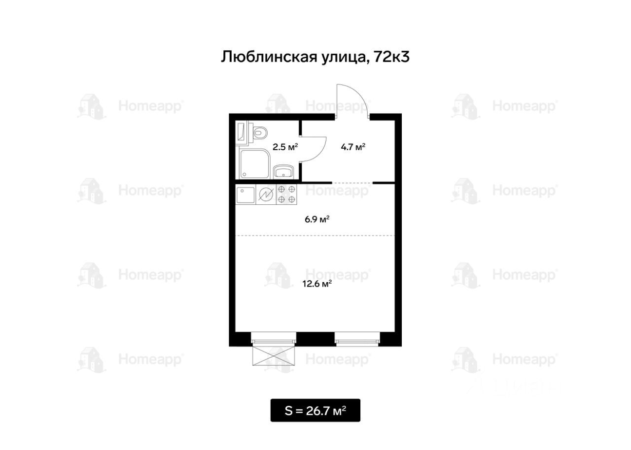 Купить квартиру-студию рядом с метро Люблино, продажа квартир-студий во  вторичке и первичке на Циан. Найдено 26 объявлений