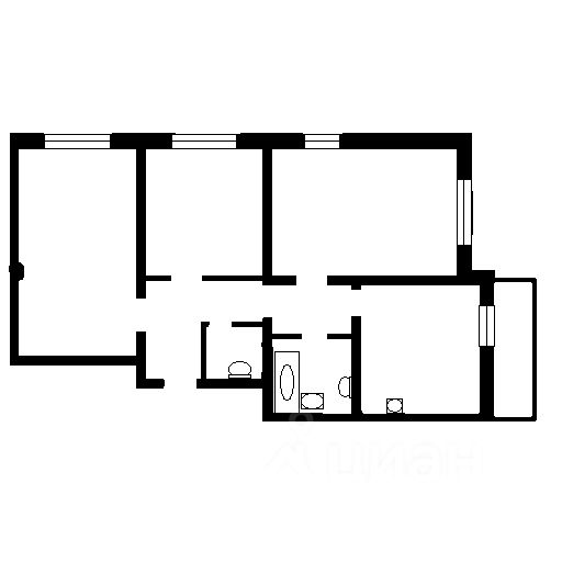 Планировка этой квартиры по данным Циан