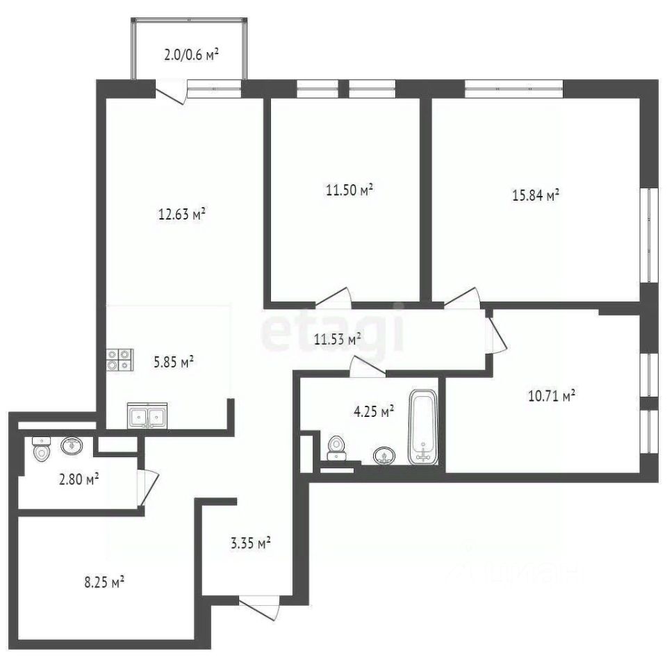 Продаю четырехкомнатную квартиру 86,3м² ул. Вольная, 7, Московская область,  Красногорск городской округ, Путилково деревня, м. Митино - база ЦИАН,  объявление 303492263