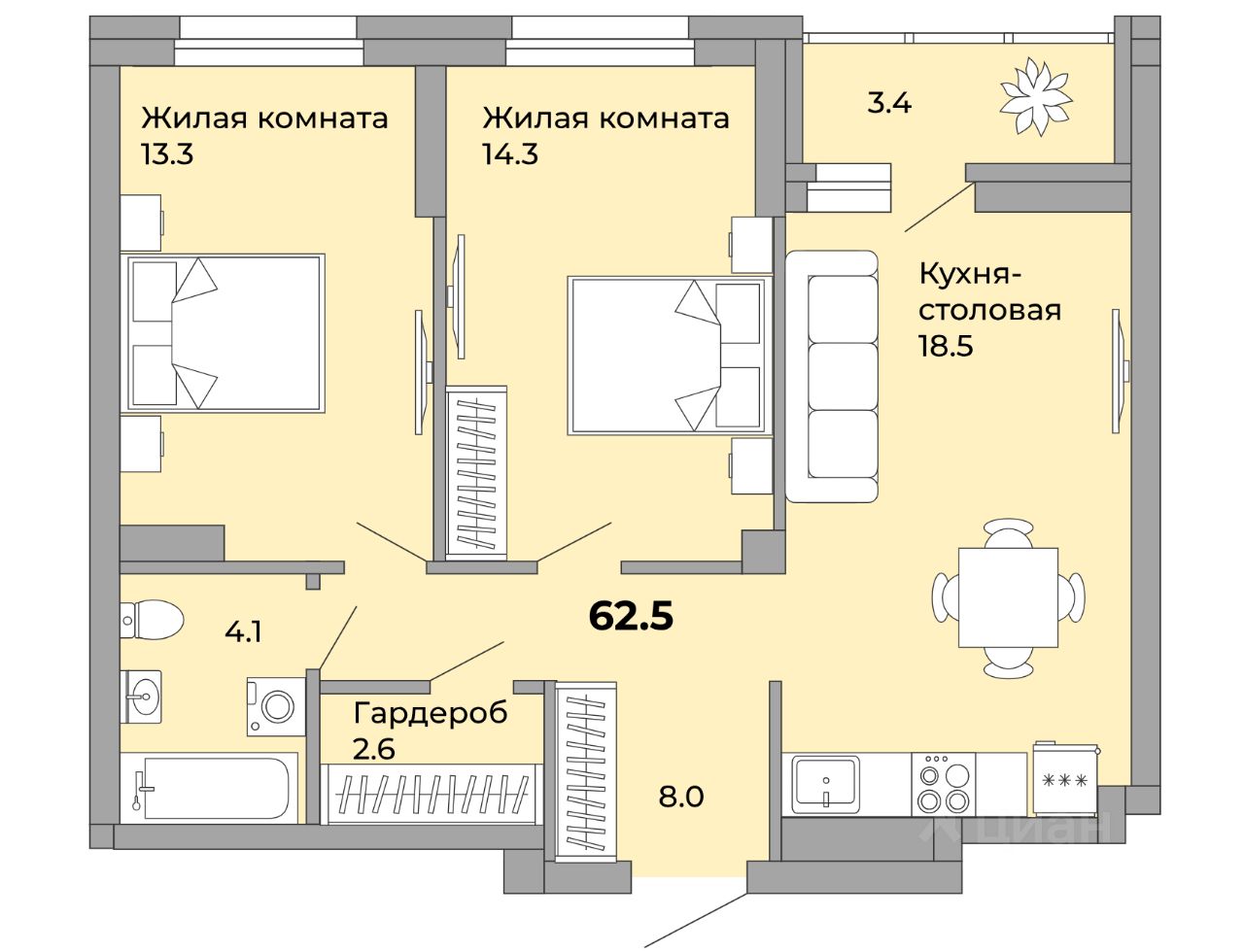 Купить 2-комнатную квартиру в микрорайоне Уралмаш в городе Екатеринбург,  продажа двухкомнатных квартир во вторичке и первичке на Циан. Найдено 488  объявлений