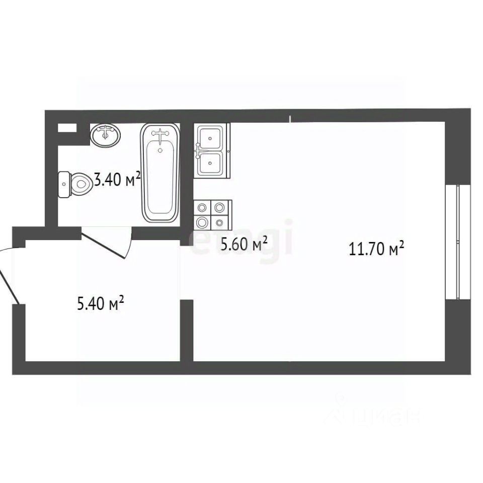 Купить квартиру-студию 26,1м² 207Ю, Московская область, Ленинский городской  округ, Развилка поселок, м. Домодедовская - база ЦИАН, объявление 303587589