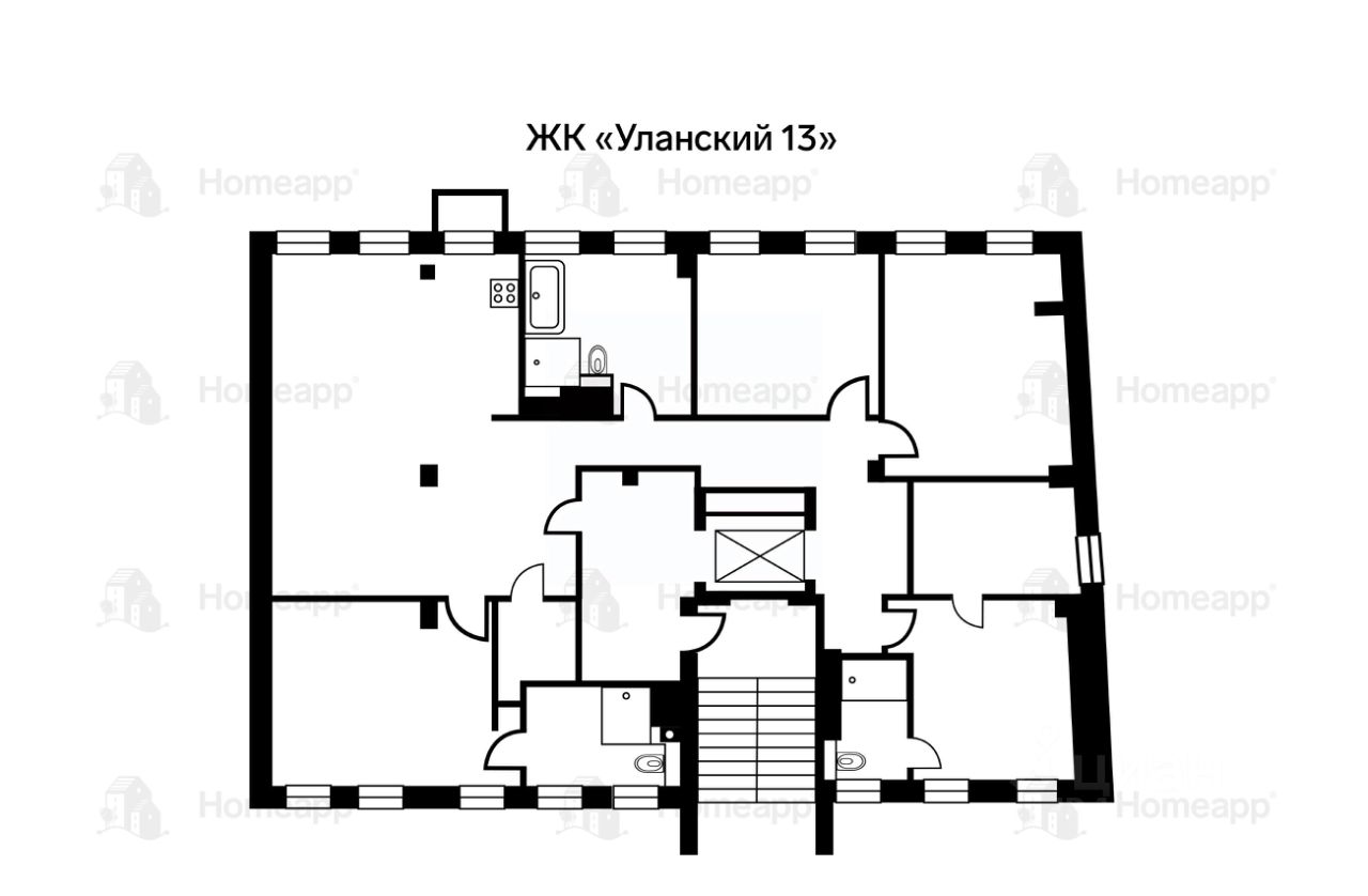 Купить 4-комнатную квартиру в переулке Уланский в Москве, продажа  четырехкомнатных квартир во вторичке и первичке на Циан. Найдено 7  объявлений