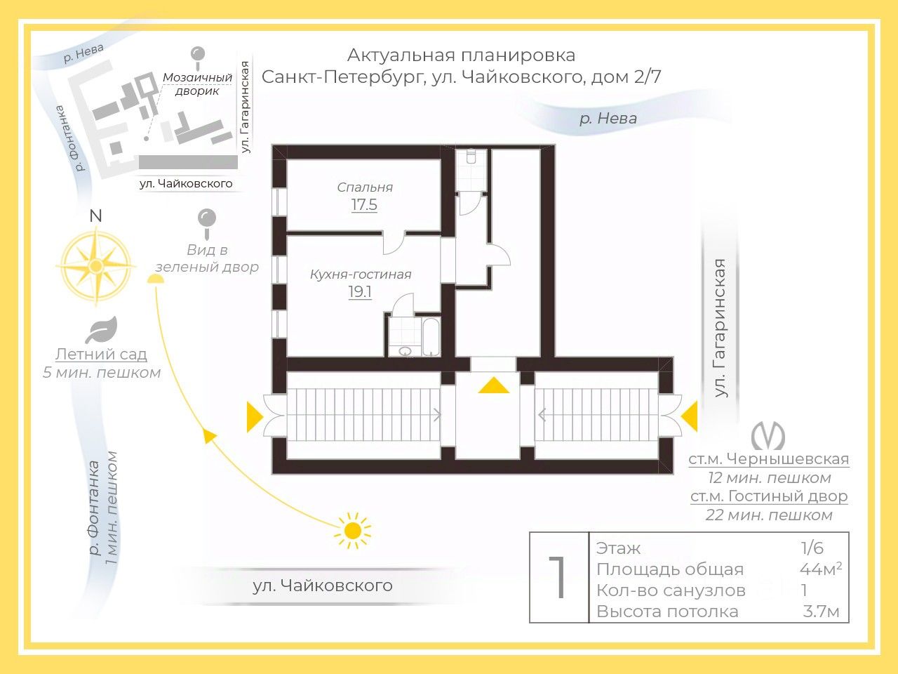 Купить 1-комнатную квартиру рядом с метро Гостиный двор, продажа  однокомнатных квартир во вторичке и первичке на Циан. Найдено 18 объявлений