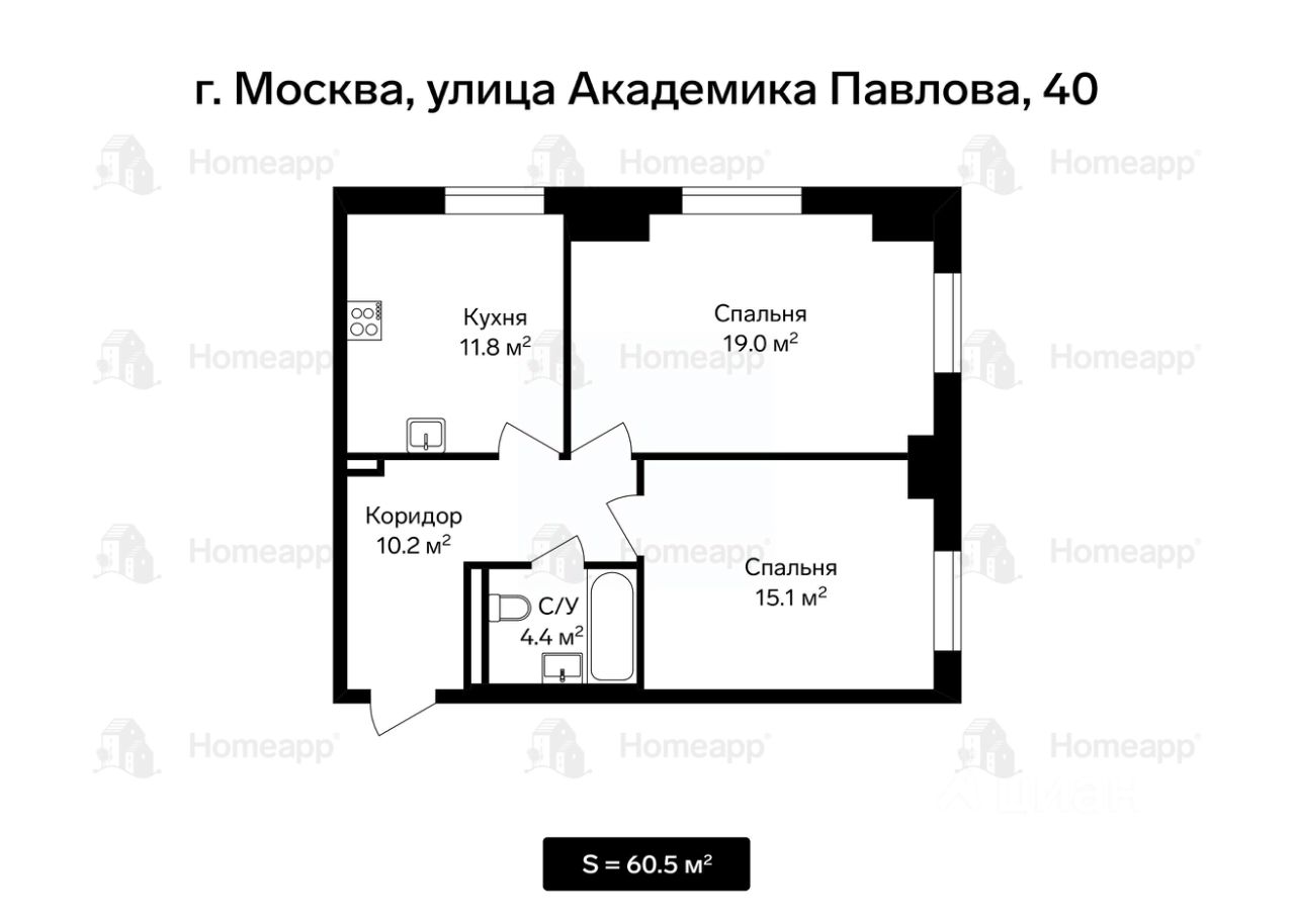 Купить квартиру на улице Академика Павлова дом 40 в Москве, продажа жилой  недвижимости на Циан. Найдено 3 объявления