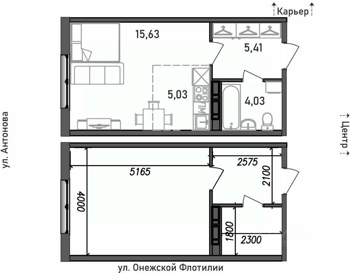 Продажа однокомнатной квартиры 30,1м² ул. Онежской Флотилии, 10,  Петрозаводск, Карелия респ. - база ЦИАН, объявление 303689122