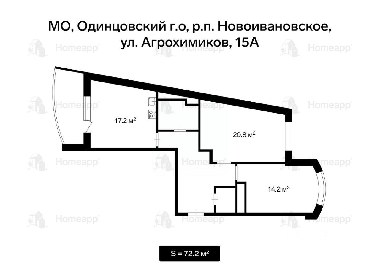 Купить 2-комнатную квартиру на улице Агрохимиков в рабочем поселке  Новоивановское, продажа двухкомнатных квартир во вторичке и первичке на  Циан. Найдено 6 объявлений