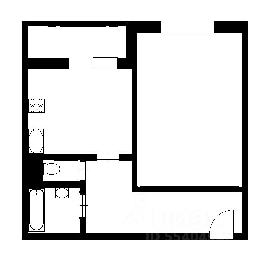 Планировка этой квартиры по данным Циан