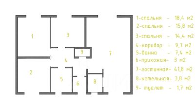 1-этаж. дом 122 м²