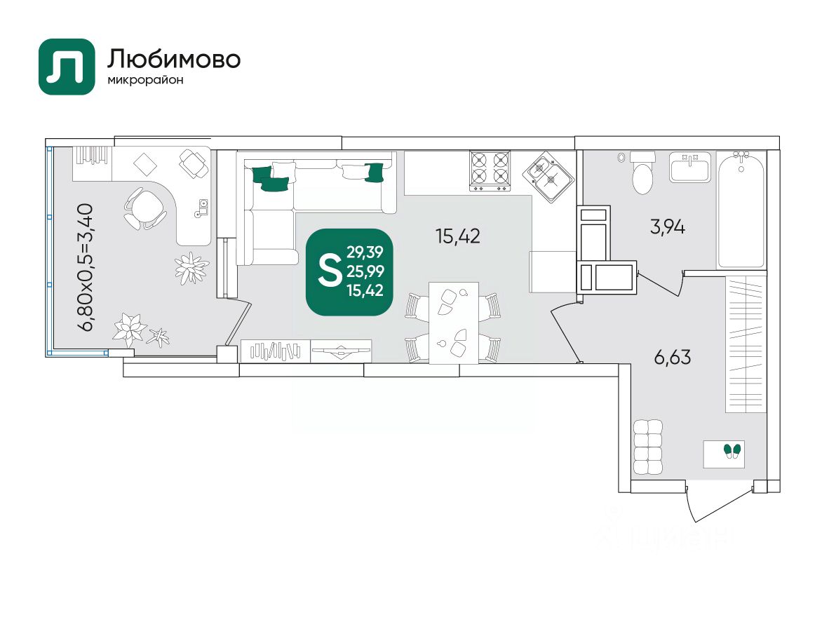 Купить квартиру-студию 30 кв.м. в Краснодаре, продажа квартир-студий 30 м2.  Найдено 2 435 объявлений.