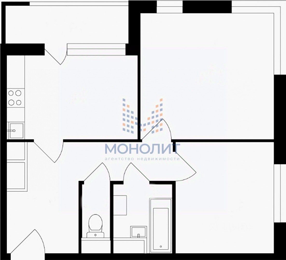 Продаю двухкомнатную квартиру 61,3м² ул. Маршала Бирюзова, 7к2, Одинцово,  Московская область, Одинцовский городской округ, м. Кунцевская - база ЦИАН,  объявление 303773279