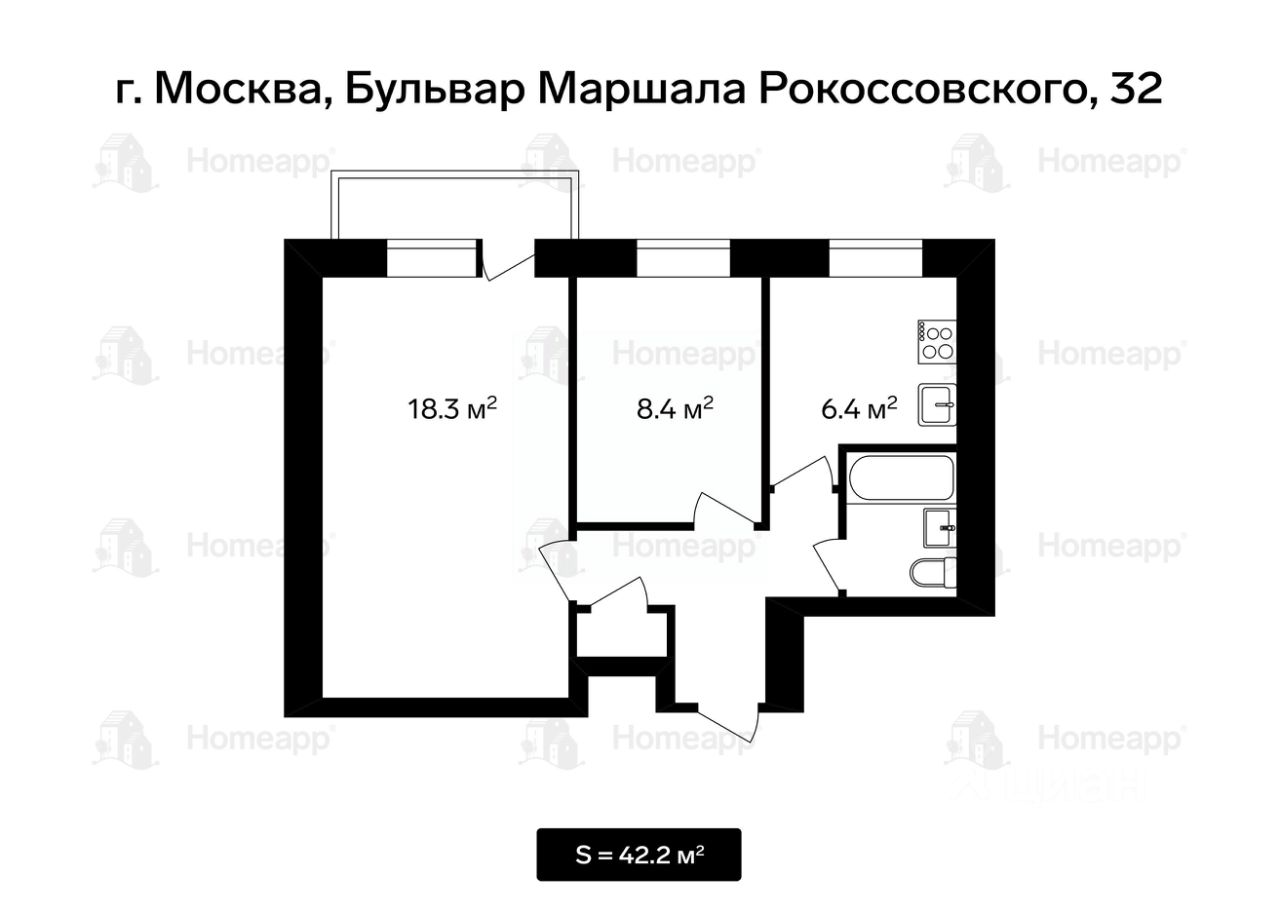 Купить квартиру на бульваре Маршала Рокоссовского в Москве, продажа квартир  во вторичке и первичке на Циан. Найдено 45 объявлений