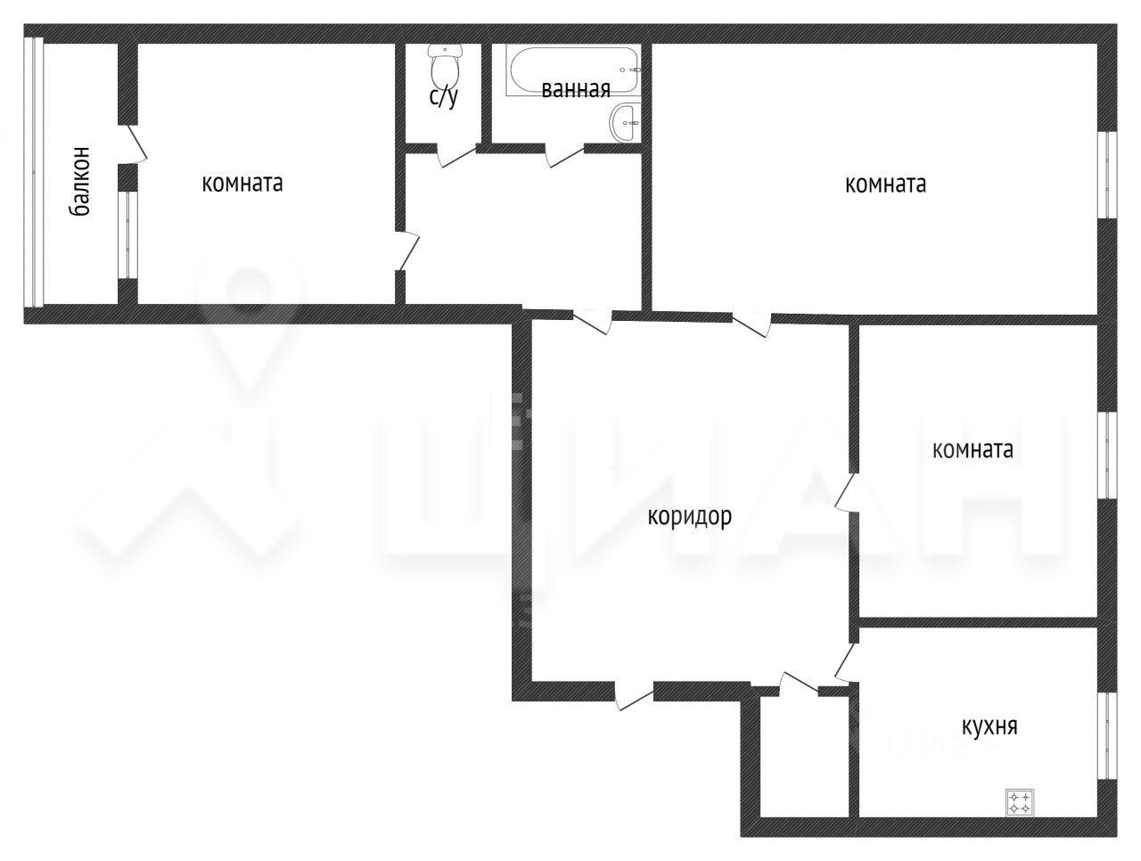 Продажа трехкомнатной квартиры 66,8м² ул. Светлая, 7, Воскресенск,  Московская область, Воскресенский район, Лопатинский микрорайон - база  ЦИАН, объявление 303787468