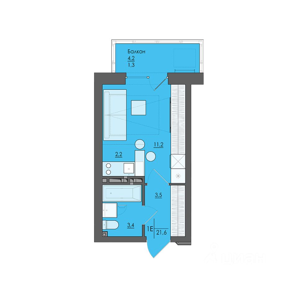 Продажа квартиры-студии 21,6м² ул. Свободы, 15Б, Пермь, Пермский край -  база ЦИАН, объявление 303815851