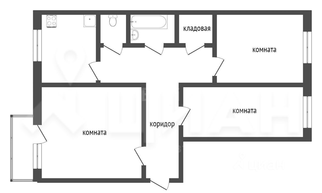 Купить 3-комнатную квартиру на улице Авроры в городе Кемерово, продажа  трехкомнатных квартир во вторичке и первичке на Циан. Найдено 3 объявления