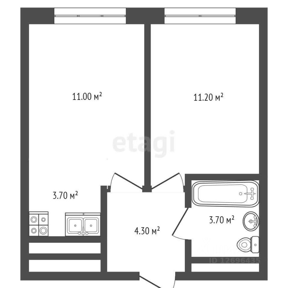 Продаю двухкомнатную квартиру 33,9м² Парковая ул., 44к1, Долгопрудный,  Московская область, Долгопрудный городской округ, м. Водники - база ЦИАН,  объявление 303866774