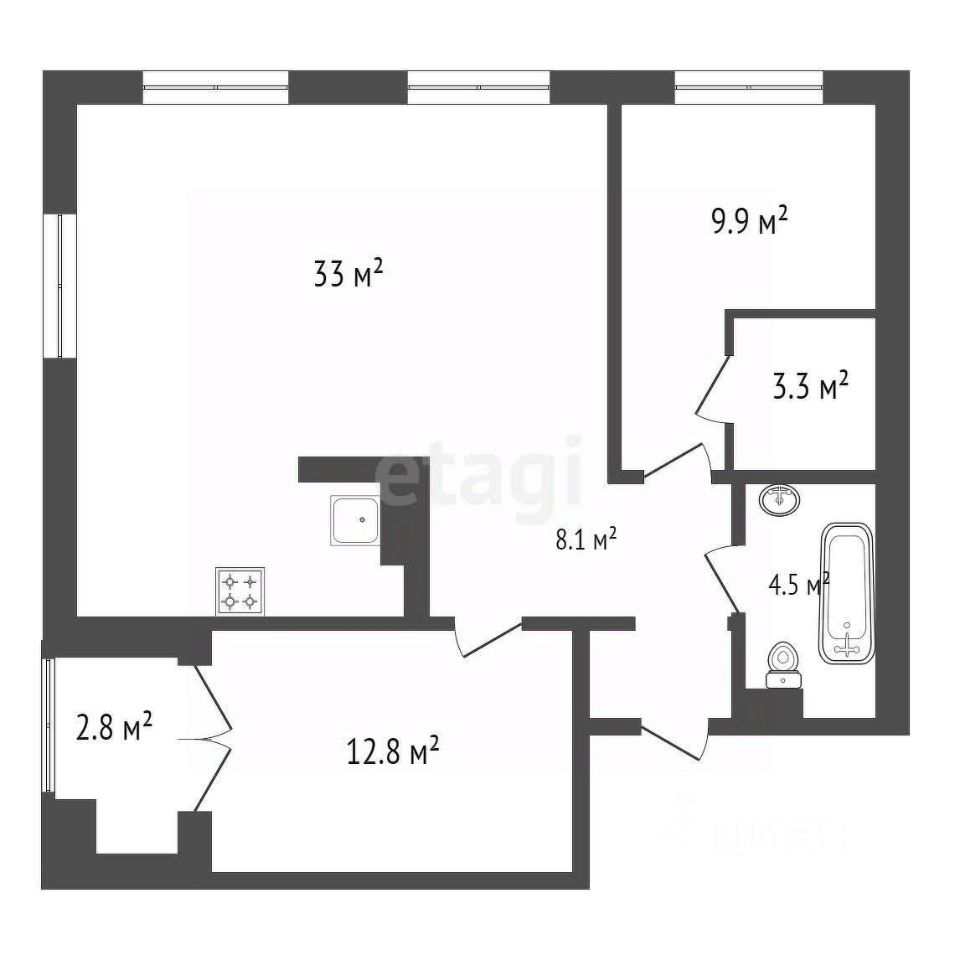 Купить трехкомнатную квартиру 73м² ул. 78-й Добровольческой Бригады, 23,  Красноярск, Красноярский край - база ЦИАН, объявление 303887220