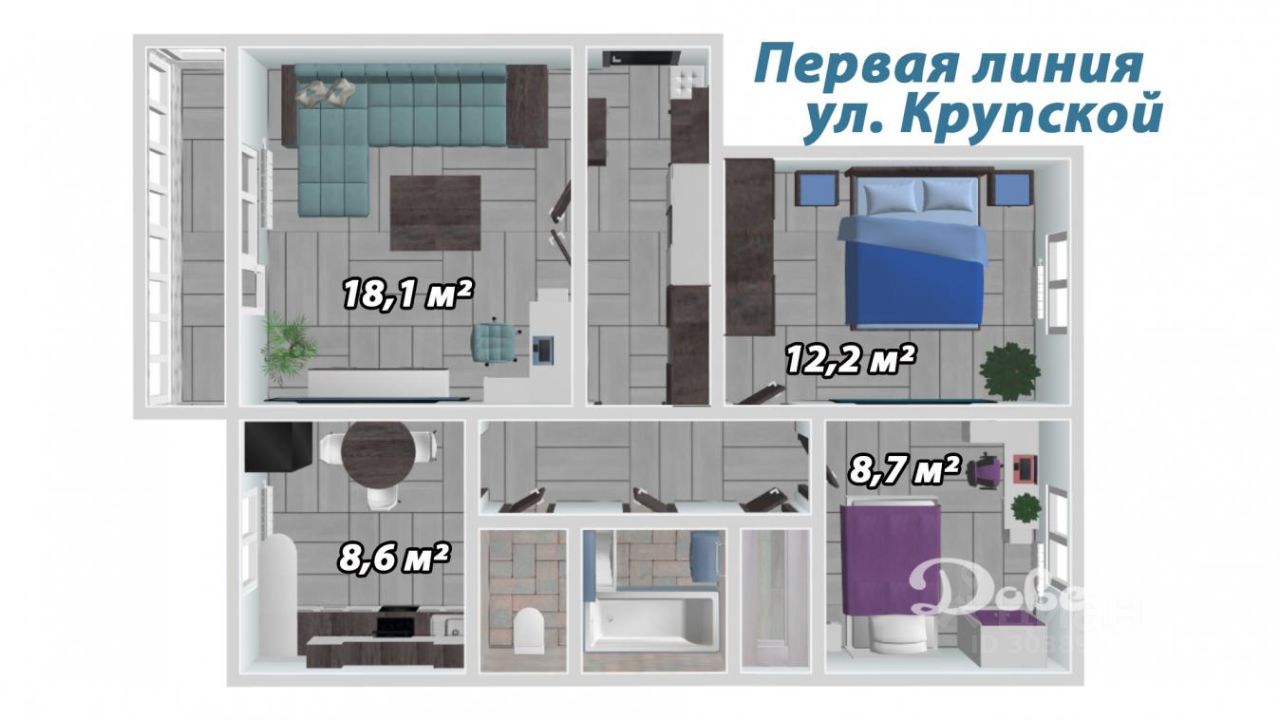 Купить 3-комнатную квартиру на улице Крупской в городе Братск, продажа  трехкомнатных квартир во вторичке и первичке на Циан. Найдено 7 объявлений