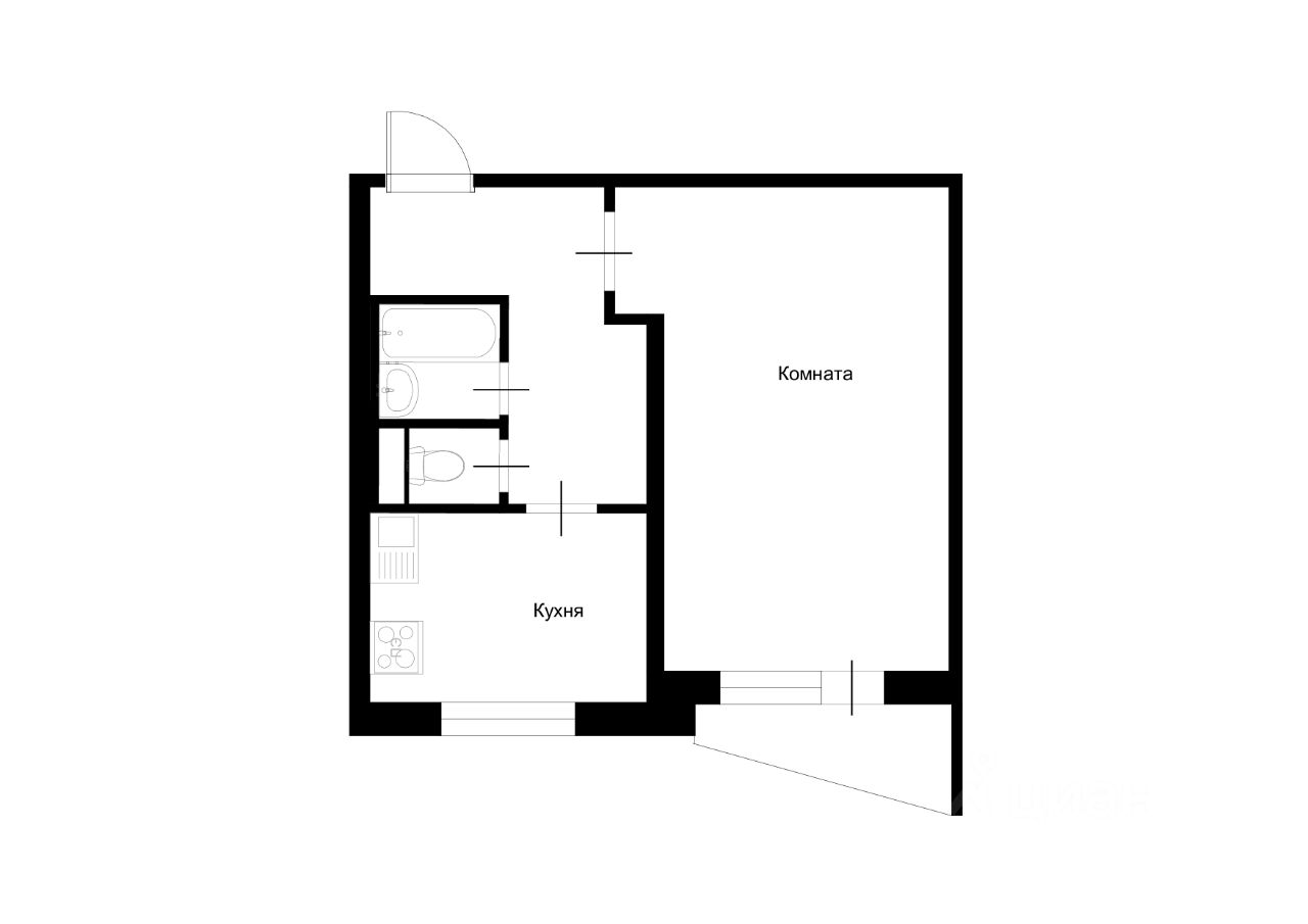 Сдам однокомнатную квартиру 34м² Мичуринский просп., 38, Москва, м. Раменки  - база ЦИАН, объявление 303934733