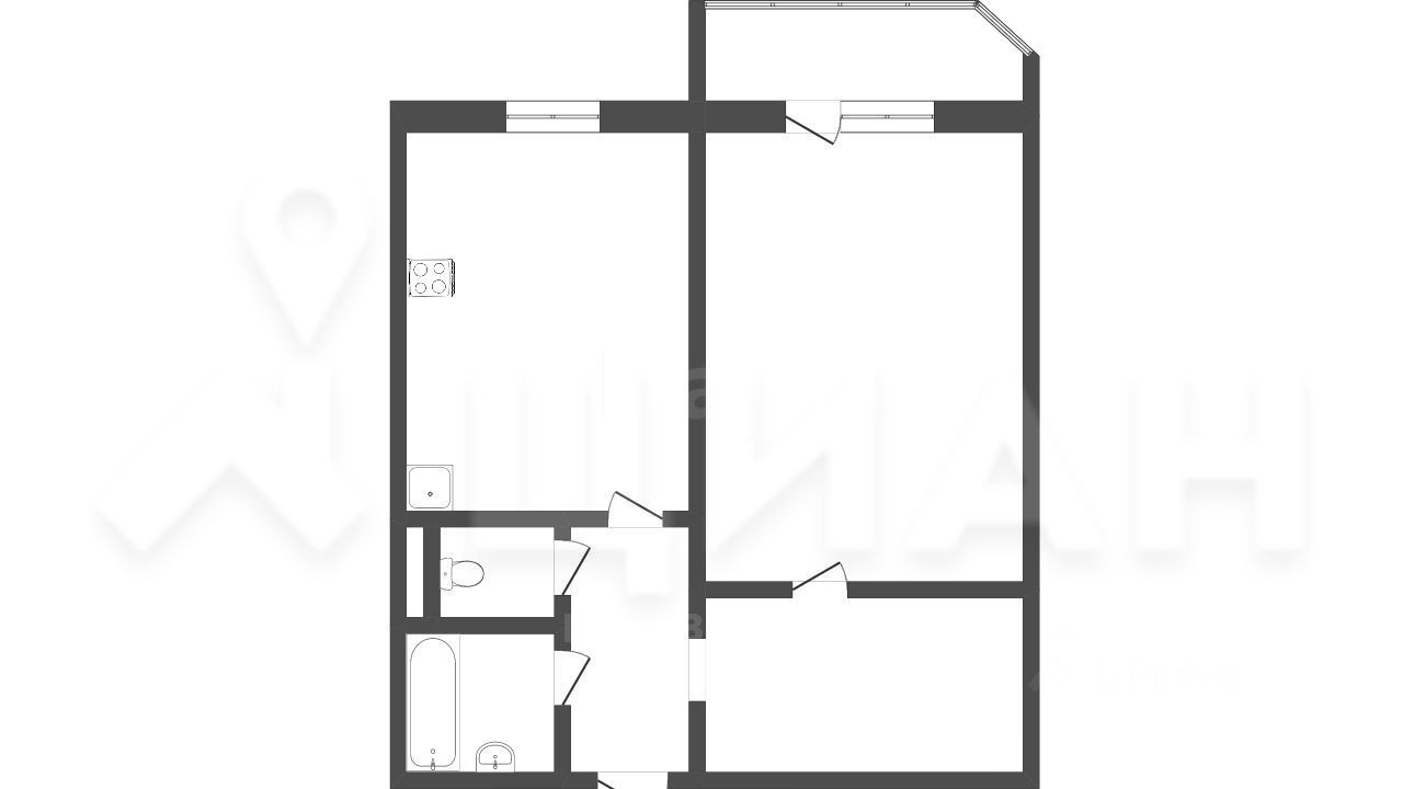 Продажа двухкомнатной квартиры 47,1м² ул. Тимакова, 18, Рязань, Рязанская  область, Песочня территория - база ЦИАН, объявление 303962239