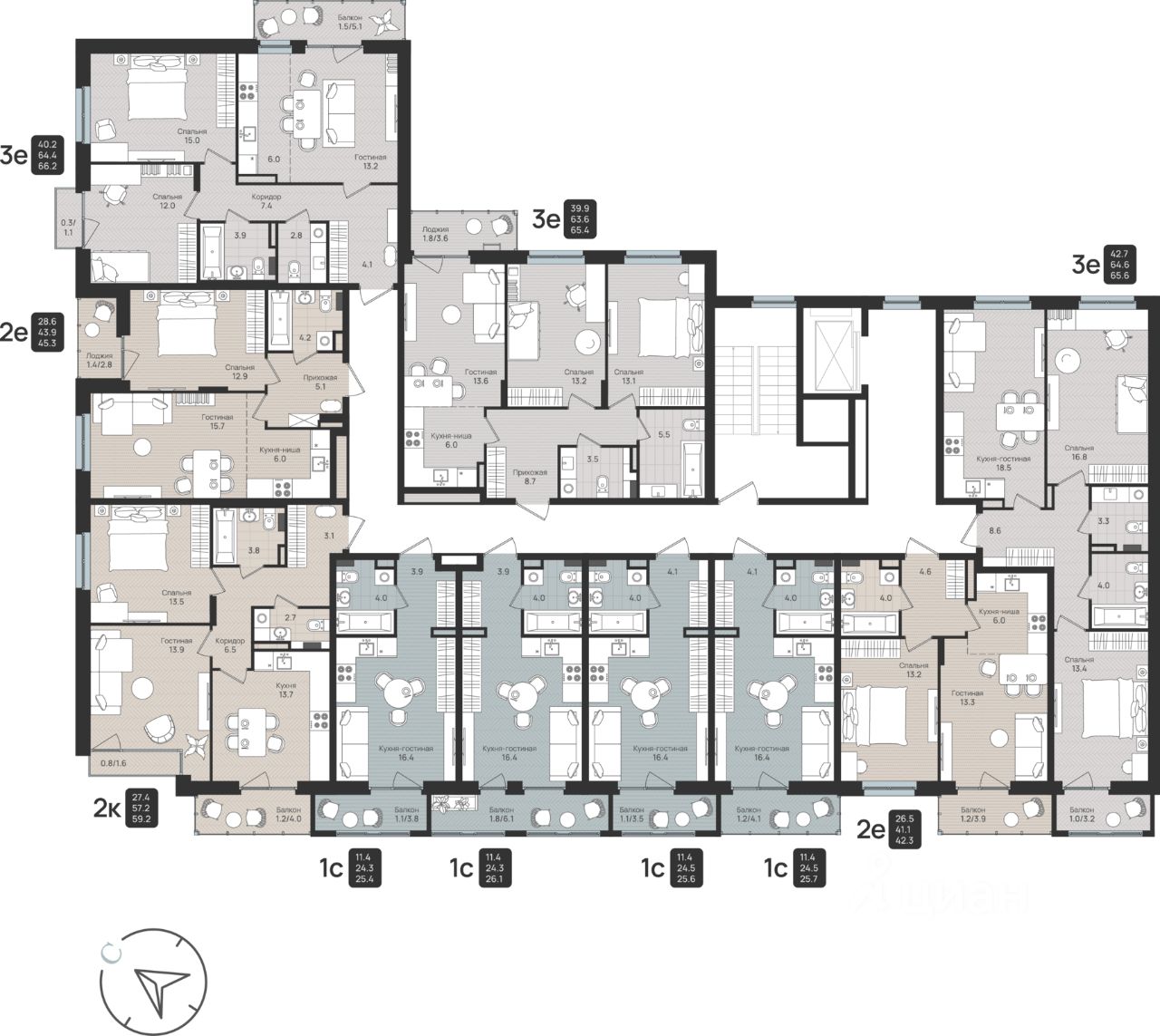 Продаю двухкомнатную квартиру 45,3м² ул. Космонавта Беляева, 210, Пермь,  Пермский край - база ЦИАН, объявление 303970094