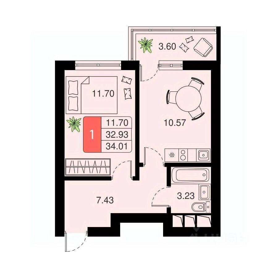 Купить однокомнатную квартиру 34м² 11, Химки, Московская область, Химки  городской округ, Планерная микрорайон, м. Молжаниново - база ЦИАН,  объявление 304046937