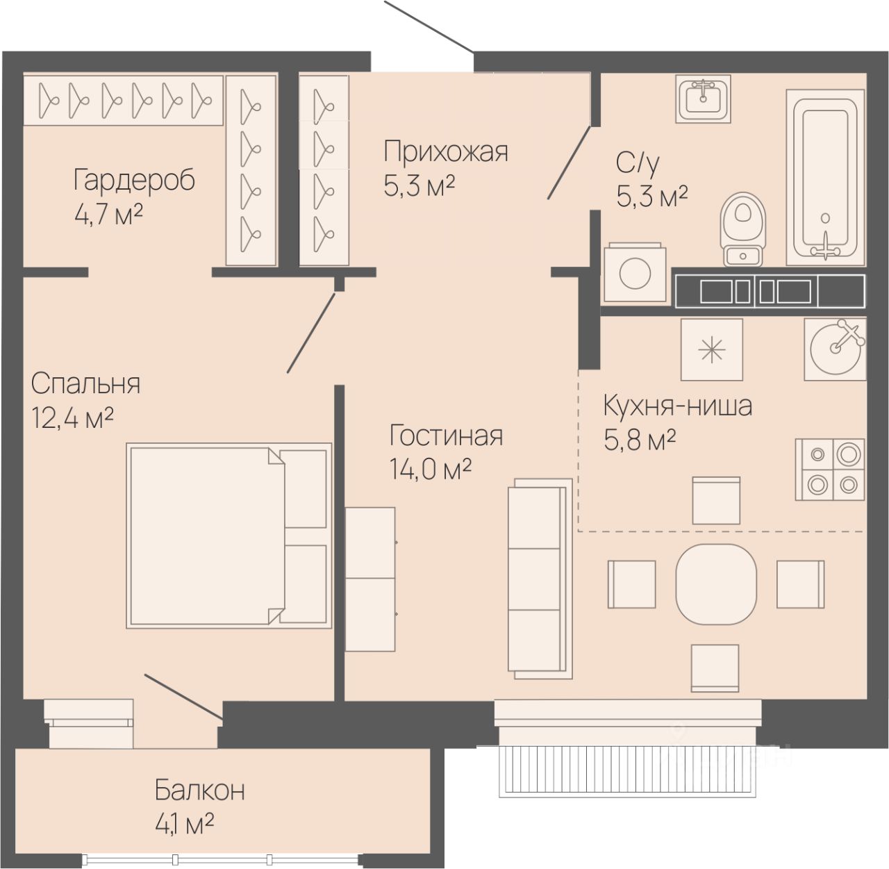 Купить однокомнатную квартиру 48,7м² Нижний Новгород, Нижегородская  область, Резиденция жилой комплекс, м. Горьковская - база ЦИАН, объявление  304059300