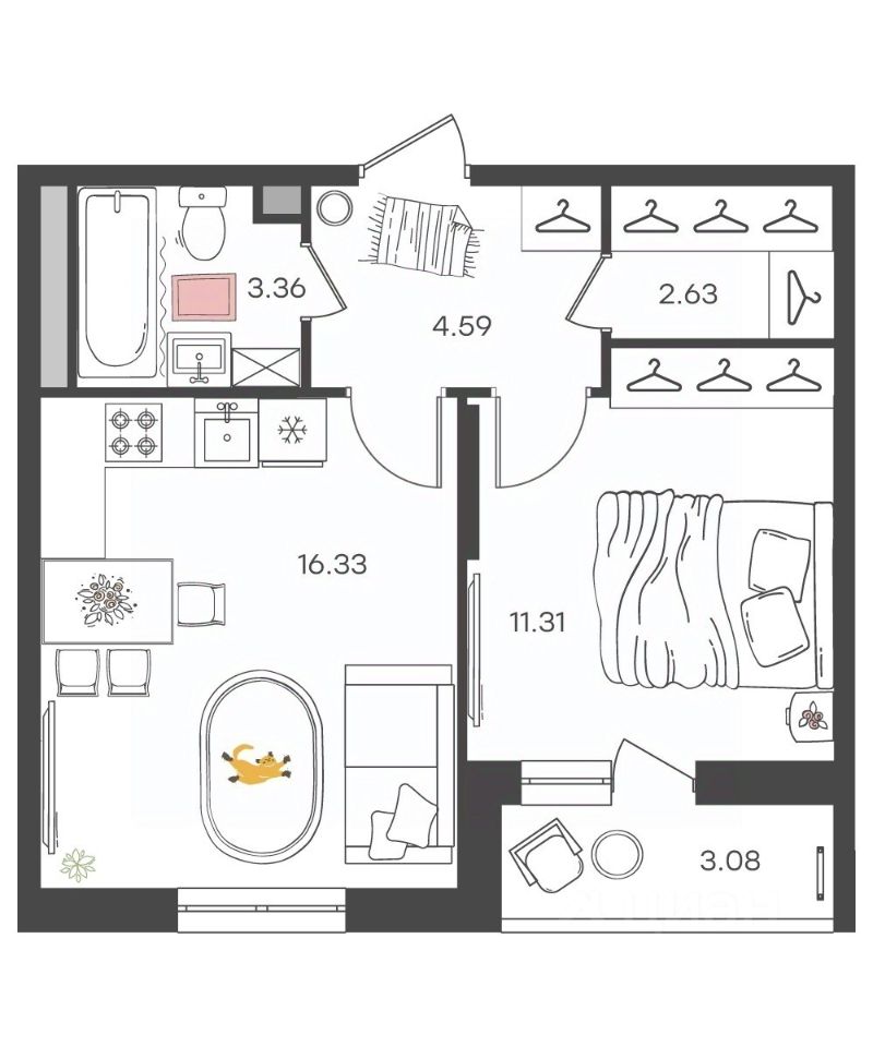 Продается2-комн.квартира,39,76м²