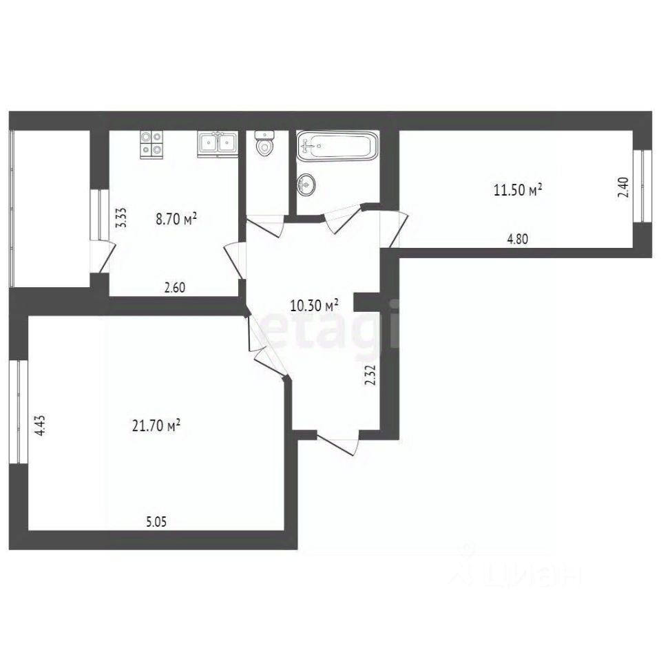 Продаю двухкомнатную квартиру 58,3м² Воркутинская ул., 17, Вологда,  Вологодская область - база ЦИАН, объявление 304111853