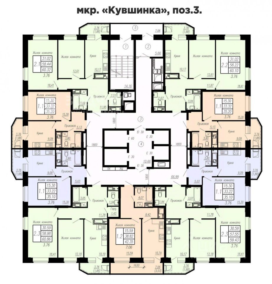 Купить квартиру в микрорайоне Кувшинка в городе Чебоксары, продажа квартир  во вторичке и первичке на Циан. Найдено 15 объявлений