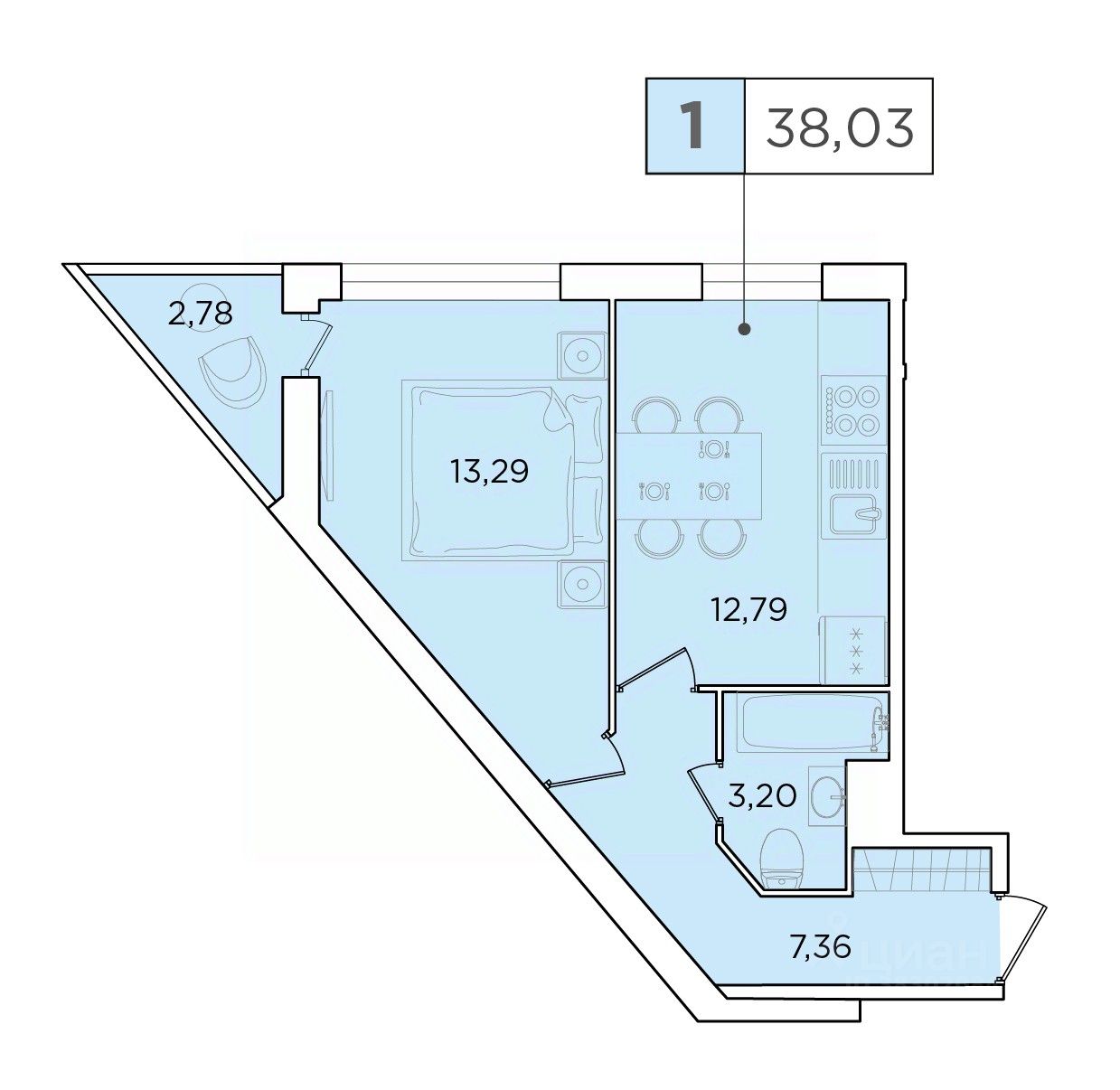 Продается1-комн.квартира,36,2м²